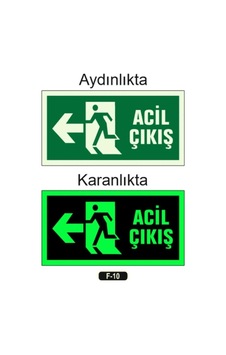 Fotolümen Fosforlu Acil Çıkış Sol Yön Levhası