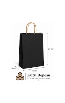 18x24x8 Cm Kraft Siyah Poşet 25 Adet 18x24x8 Cm Kraft Siyah Poşet 25 Adet