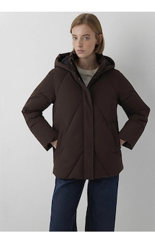 Mavi Kapüşonlu Ceket Kahve Çekirdeği Kahverengi Mavi Kapüşonlu Ceket Kahve Çekirdeği Kahverengi