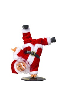 Elektrikli Müzik Noel Baba Noel Ters Dans Bebek Süslü Oyuncak Hediye Dekor Santa Bebek