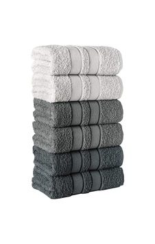 Mürdüm Home Lia Üç Renkli El-yüz Havlusu,6'lı Paket, 6 Parça 50x8