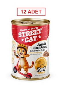 Street Cat Chunks İn Jelly Biftekli Kedi Konserve 400gr 12li Street Cat Chunks İn Jelly Biftekli Kedi Konserve 400gr 12li