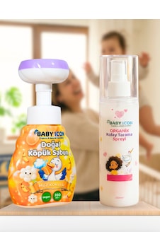 Baby Icon Doğal Çocuk Köpük El Sabunu Muz Kokulu Vegan Parabensiz + %100 Organik Vegan Kolay Saç Tarama Spreyi Baby Icon Doğal Çocuk Köpük El Sabunu Muz Kokulu Vegan Parabensiz + %100 Organik Vegan Kolay Saç Tarama Spreyi