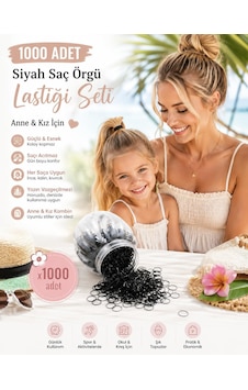 1000 Adet Siyah Saç Örgü Lastiğitoka Seti Lastik Toka Seti, Lastik Toka Seti, Toka Organizer, Toka, Kız Çocuk Toka, Toka Organizer Diğer
