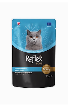 Reflex Plus Sos İçinde Et Parçacıklı Beyaz Balıklı Yetişkin Kedi Maması 85 G Reflex Plus Sos İçinde Et Parçacıklı Beyaz Balıklı Yetişkin Kedi Maması 85 G