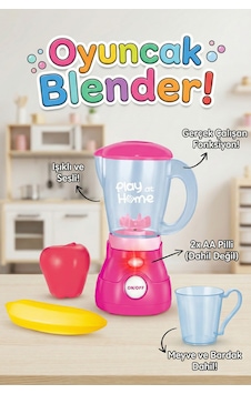 Sesli Işıklı Gerçek Fonksiyonlu Oyuncak Blender Seti Meyve Ve Bardak Aksesuarlı