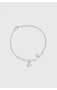 So Chic Çilek Dalı 18 Ayar Beyaz Altın Kaplama 19 CM Gümüş Zincir Bileklik So Chic Çilek Dalı 18 Ayar Beyaz Altın Kaplama 19 CM Gümüş Zincir Bileklik