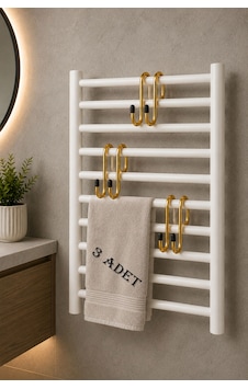 Teknor 3'lü Set Havlupan Askısı Pratik Havlu Askısı Beyaz 10x5 Cm Altın Teknor 3'lü Set Havlupan Askısı Pratik Havlu Askısı Beyaz 10x5 Cm Altın