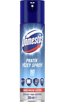Domestos Pratik Yüzey Spreyi 80° Alkollü 200 ML Domestos Pratik Yüzey Spreyi 80° Alkollü 200 ML