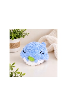 Amigurumi Sakız Şişiren Balık Oyuncak Mavi