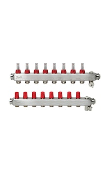 Danfoss 8'li Paslanmaz Çelik Debimetreli Kollektör Seti - 088u0758 Danfoss 8'li Paslanmaz Çelik Debimetreli Kollektör Seti - 088u0758