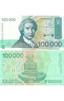 Hırvatistan 1993 Yılı 100,000 Dinar Yabancı Kağıt Para Çil Unc Koleksiyon Para Hırvatistan 1993 Yılı 100,000 Dinar Yabancı Kağıt Para Çil Unc Koleksiyon Para