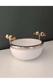 Lamedore Sılver Balls Kulplu Beyaz Küçük Kase 17x19x12 Cm Beyaz Lamedore Sılver Balls Kulplu Beyaz Küçük Kase 17x19x12 Cm Beyaz