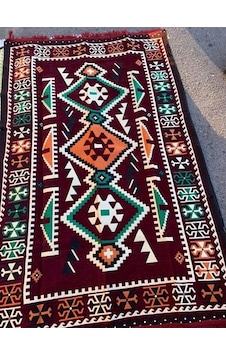 Şark Köşesi Antep Anadaolu Desenli Kilim Bordo 120 x 180 CM