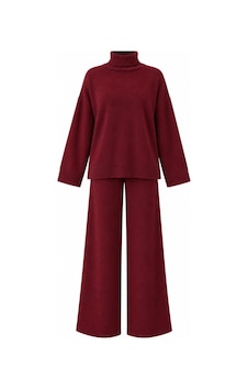 Laluvia Bordo Boğazlı 2'li Pantolon Takım - 2y4672 Laluvia Bordo Boğazlı 2'li Pantolon Takım - 2y4672