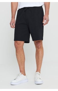 AC&Co / Altınyıldız Classics Erkek Sıyah Pamuklu Standart Fit Normal Kesim Beli Bağlamalı Yan Cepli Örme Şort Siyah