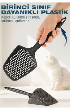 Mikro Delikli Kedi Kumu Küreği Kum İsrafını Önleyen Dayanıklı Ergonomik Temizlik Küreği