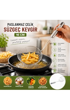 Pablito Home Pbt-955 Metal Kevgir - 16 Cm- 10'li Paket Pablito Home Pbt-955 Metal Kevgir - 16 Cm- 10'li Paket