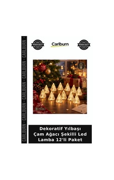 Özel Üretim Dekoratif Yılbaşı Çam Ağacı Şekilli Led Lamba 12'li Paket Ev Dekoru Parti Süsü