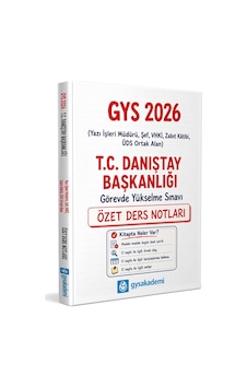 Gys Akademi 2026 Gys Danıştay Başkanlığı Özet Ders Notları Gys Akademi 2026 Gys Danıştay Başkanlığı Özet Ders Notları