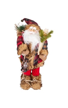 Noel Baba Dekor Kırmızı-siyah Ekose Kumaşlı 26x60cm Noel Baba Dekor Kırmızı-siyah Ekose Kumaşlı 26x60cm