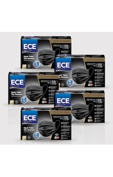 Ece Full Ultrasonik Meltblownlu Maske 50'li 250 Adet Siyah