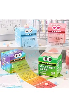 Canavar Kutulu Renkli Sticky Note 105 Şeffaf Yaprak Not Kağıdı 43352