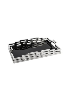 Mikasa Moor Gümüş Metal Siyah Camlı Tepsi 43x26x6 Cm Siyah Mikasa Moor Gümüş Metal Siyah Camlı Tepsi 43x26x6 Cm Siyah