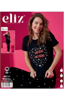 Eliz 7001-14 Good Night Kısa Kol Pamuk Kadın Pijama Takımı Çok Renkli Eliz 7001-14 Good Night Kısa Kol Pamuk Kadın Pijama Takımı Çok Renkli