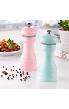 Tuz Karabiber Baharat Değirmeni Seramik Uç Tuzluk Baharatlık 18Cm Çok Renkli Tuz Karabiber Baharat Değirmeni Seramik Uç Tuzluk Baharatlık 18Cm Çok Renkli