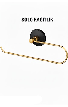 Solo Havluluk Siyah Gold Renk Altın - Siyah