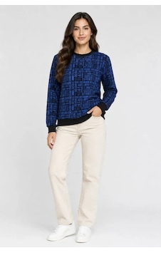 Butik İstanbul Siyah Mavi Yazı Desenli İki İplik Şardonlu Sweatshirt Lacivert Butik İstanbul Siyah Mavi Yazı Desenli İki İplik Şardonlu Sweatshirt Lacivert