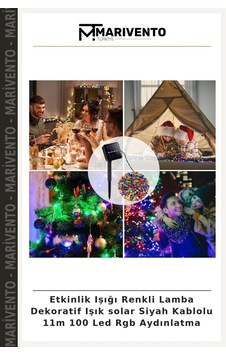 Etkinlik Işığı Renkli Lamba Dekoratif Işık Solar Siyah Kablolu 11m 100 Led Rgb Aydınlatma Etkinlik Işığı Renkli Lamba Dekoratif Işık Solar Siyah Kablolu 11m 100 Led Rgb Aydınlatma