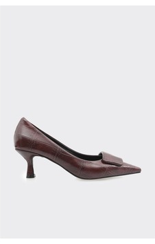 Derinet Kısa Topuklu Kadın Stiletto Bordo Bordo Derinet Kısa Topuklu Kadın Stiletto Bordo Bordo