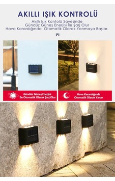 Büro Ev Ofis Bahçe Aydınlatması İçin 2adet 6led Solar Gün Iiığı Aplik Duvar Lambası Seti Büro Ev Ofis Bahçe Aydınlatması İçin 2adet 6led Solar Gün Iiığı Aplik Duvar Lambası Seti