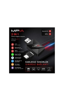 Bluetooth 5.4 Kablosuz Carplay Android Auto Adaptörü Wifi 6 Usb C Usb A Tak Çalıştır