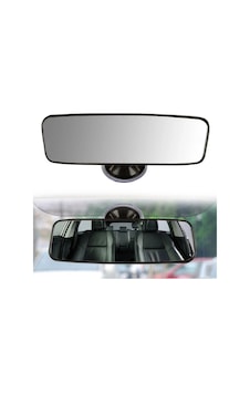 Universal Ayarlanabilir Vantuzlu Oto Iç Dikiz Aynas Düz Cam 24 Cm