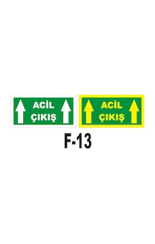 Fosforlu & Düz Levha Acil Çıkış Yönlendirme Acil Çıkış Yukarı Ok