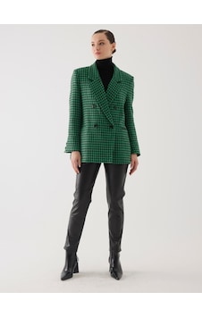 Juste Kazayağı Desen Kruvaze Yeşil Oversize Blazer Ceket Çok Renkli 34 Juste Kazayağı Desen Kruvaze Yeşil Oversize Blazer Ceket Çok Renkli 34