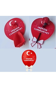 29 Ekim Cumhuriyet Bayramı Şeker & Balon Kartları 40 Adet Kırklı Paket 7
