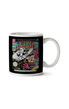Silver Smurfer The Smurfs Silver Surfer İki Tarafı Baskılı Kupa Bardak Çok Renkli