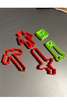 Minecraft Temalı Kurabiye Kalıbı Seti Beyaz