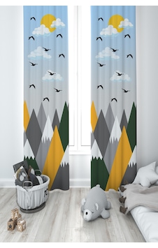 Mekta Home Bebek Ve Çocuk Odası Renkli Dağ Desenli 2 Kanat Fon Perde Mekta Home Bebek Ve Çocuk Odası Renkli Dağ Desenli 2 Kanat Fon Perde