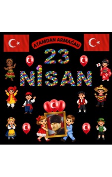 23 Nisan Ulusal Egemenlik Ve Çocuk Bayramı Pano Süsü Okul Ve Sınıf Panosu Figür Seti 7 23 Nisan Ulusal Egemenlik Ve Çocuk Bayramı Pano Süsü Okul Ve Sınıf Panosu Figür Seti 7