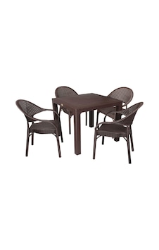 Depootoptan Mandella Elit Rattan 90 x 90 CM Eylül Koltuk Masa Takımı Kahverengi Depootoptan Mandella Elit Rattan 90 x 90 CM Eylül Koltuk Masa Takımı Kahverengi