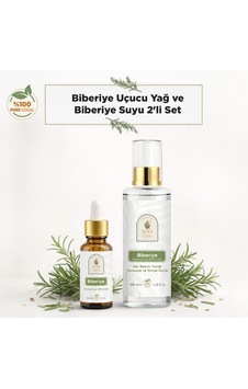 Biberiye Suyu Ve Yağı Seti Doğal Saç Ve Cilt Bakımı