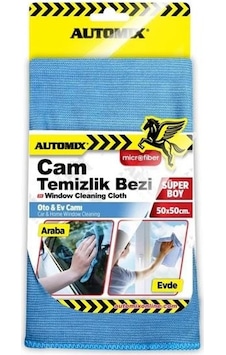 Automix Mikrofiber Cam Temizlik Bezi Mavi 50 x 50 CM Automix Mikrofiber Cam Temizlik Bezi Mavi 50 x 50 CM