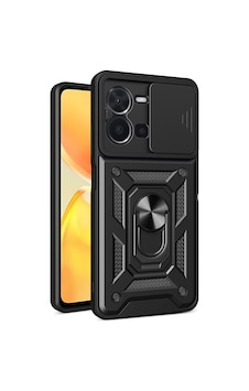 Maks Technology Vivo Y35 Kılıf Magnetik Standlı Kamera Korumalı Mkst Sürgülü Vega Kapak - Siyah Maks Technology Vivo Y35 Kılıf Magnetik Standlı Kamera Korumalı Mkst Sürgülü Vega Kapak - Siyah