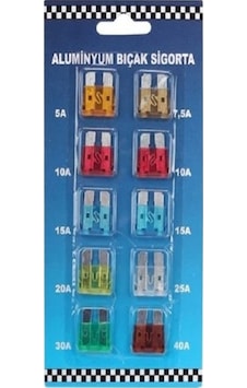 Araba Sigorta Seti 10'lu Mini Bıçak Sigorta Araba Bıçak Sigortası 10 Adet Bıçak Sigorta