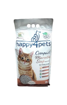 Happy4pets Marsilya Sabun Kokulu İnce Taneli Topaklaşan Bentonit Kedi Kumu 10 KG Happy4pets Marsilya Sabun Kokulu İnce Taneli Topaklaşan Bentonit Kedi Kumu 10 KG